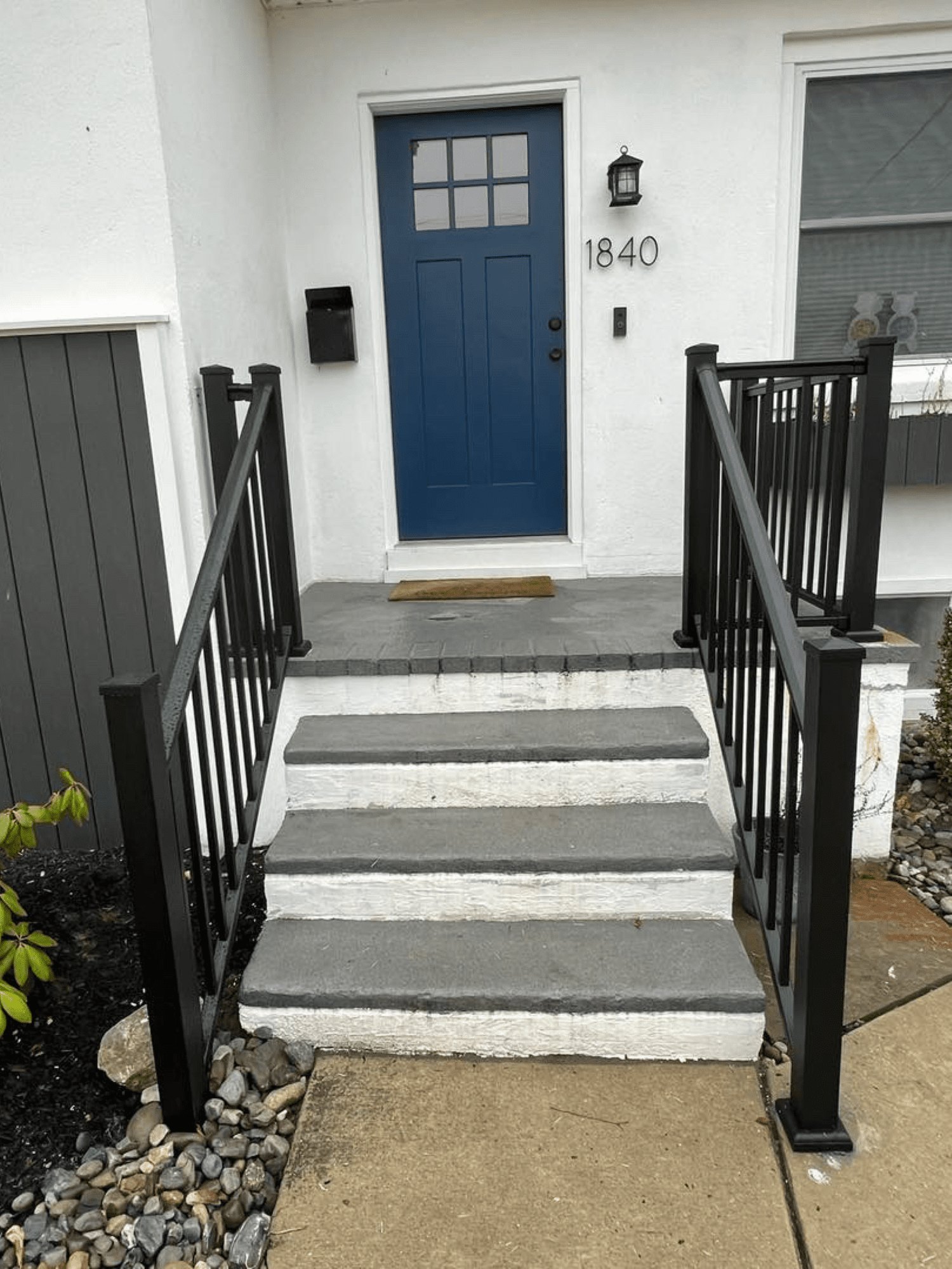 Completed entry railing project by Doug Does Anything